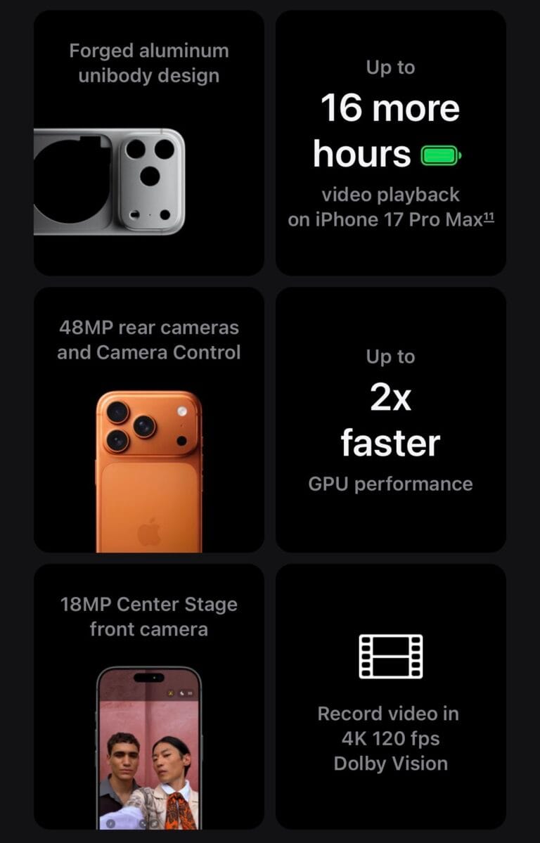 iPhone 17 Pro specs